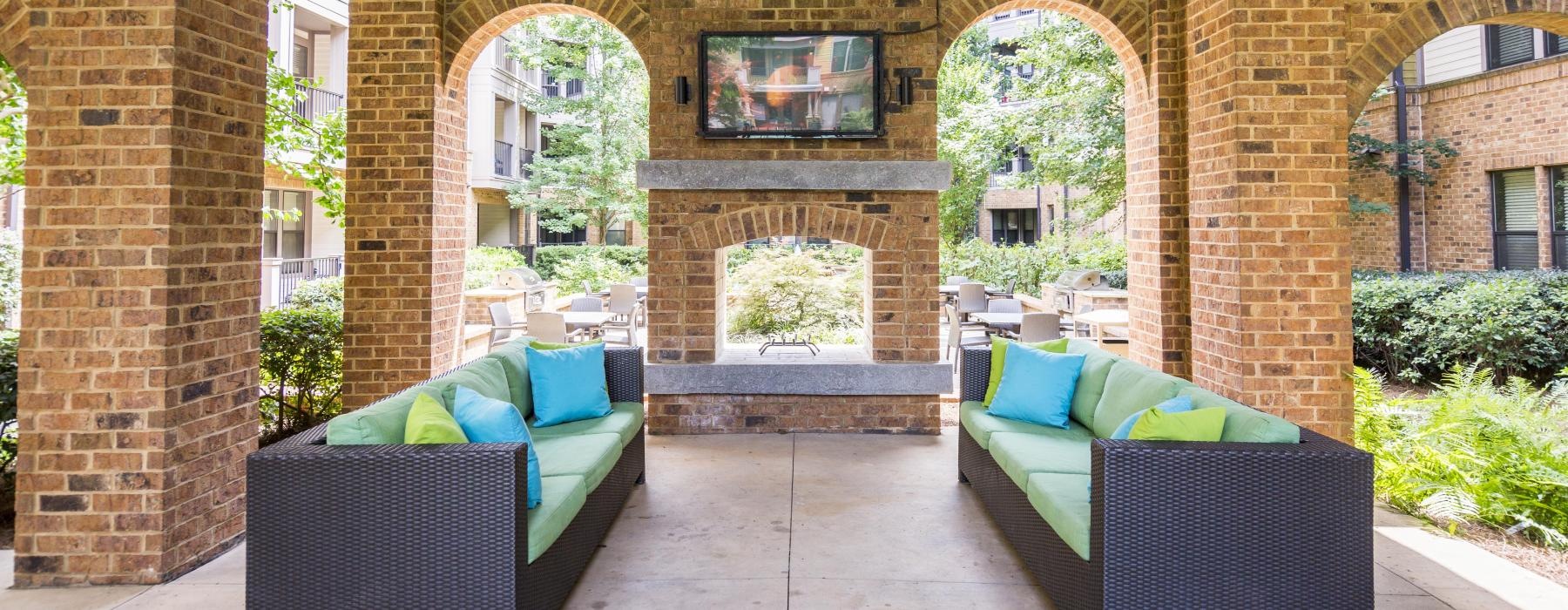 Outdoor lounge and media space